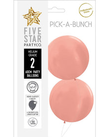 Rose Gold Shimmer Round 60cm Latex Balloons Pack of 2