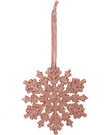 Rose Gold Snowflake Ornament 10cm Pack of 2