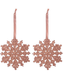 Rose Gold Snowflake Ornament 10cm Pack of 2