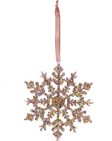 Christmas Snowflake with Pink Glitter 12cm Pack of 2