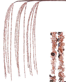 Rose Gold Hanging Glitter Spray Stems 100cm