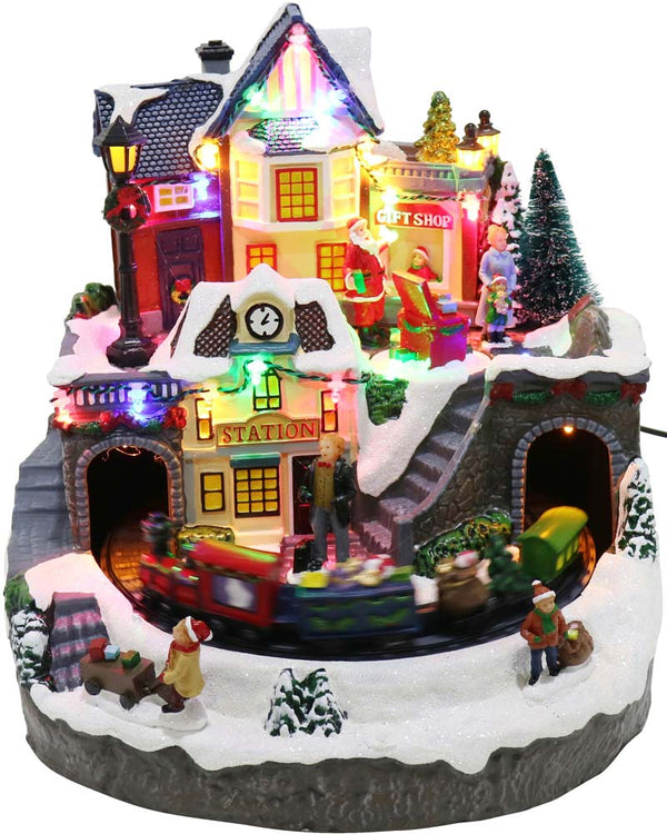 Rotating Musical Town Christmas LED Scene
