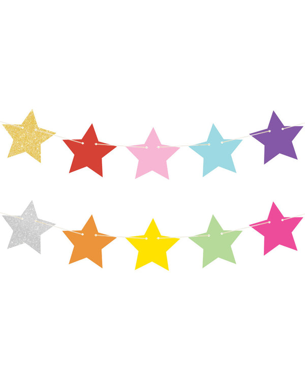 Rainbow Star Reversible Garland 2m