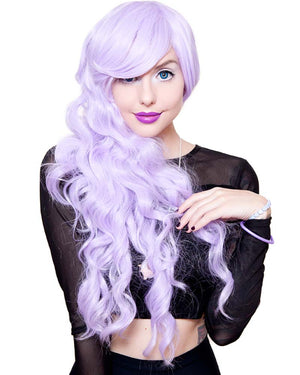 Long Wavy Premium Lavender Wig 70cm