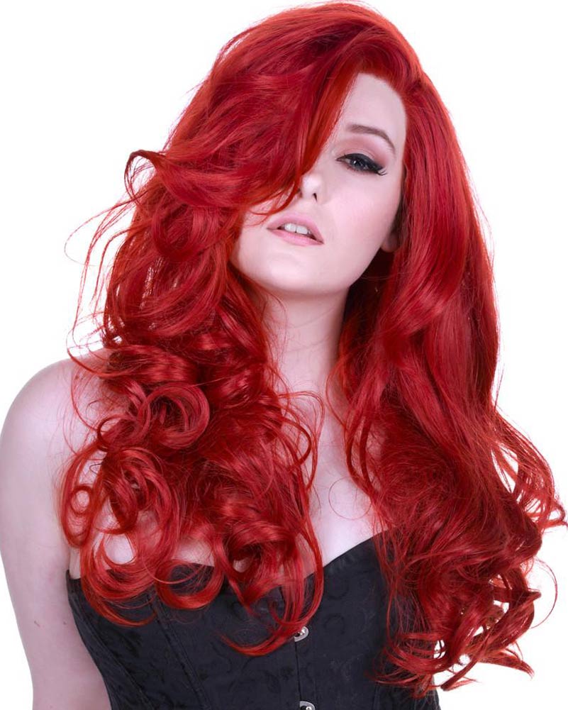 Peek A Boo Henna Lace Front Premium Long Red Wig