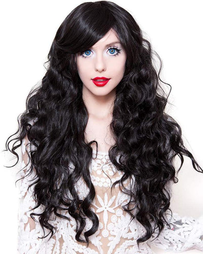 Gypsy Kiss Premium Long Curly Black Wig