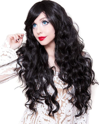 Gypsy Kiss Premium Long Curly Black Wig