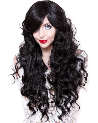 Gypsy Kiss Premium Long Curly Black Wig