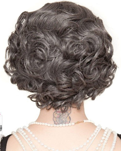 20s Flapper Finger Wave Premium Short Grey Wig