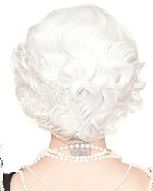 20s Flapper Finger Wave Premium Short White Wig
