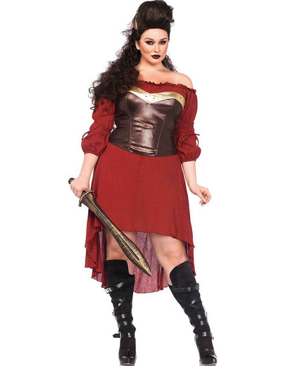 Rust Gauze Peasant Dress Plus Size Womens Costume