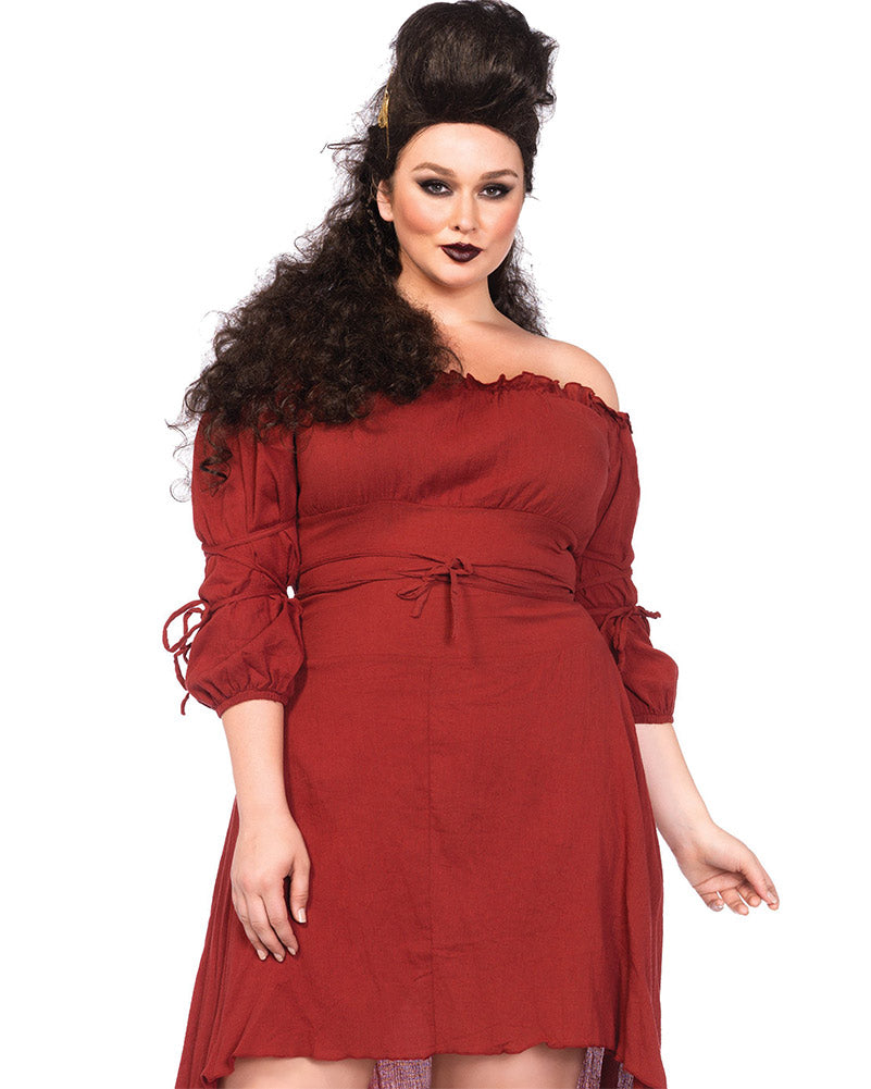Rust Gauze Peasant Dress Plus Size Womens Costume