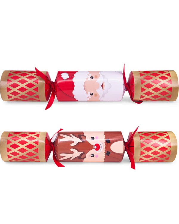 Santa and Reindeer Christmas Crackers Pack of 12