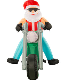 Santa Bikie Christmas Lawn Inflatable Decoration 1.8m