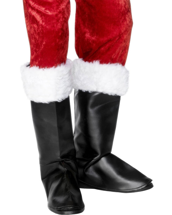 Christmas Santa Black Boot Covers