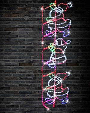 Santa Climbing Ladder Christmas LED Ropelight 1.5m