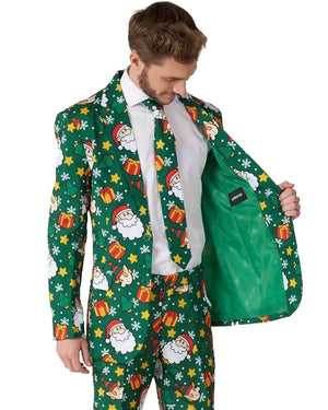 Christmas Santa Elves Green Mens Suitmeister