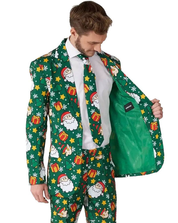 Christmas Santa Elves Green Mens Suitmeister