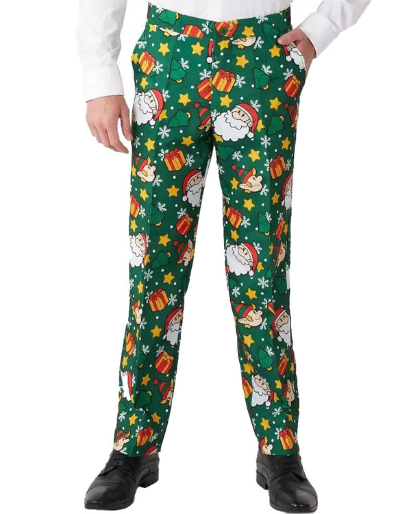Christmas Santa Elves Green Mens Suitmeister