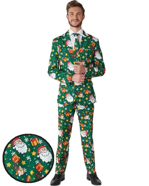 Christmas Santa Elves Green Mens Suitmeister