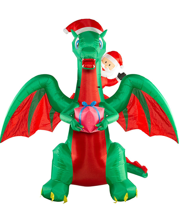 Santa On Dragon Christmas Lawn Inflatable Decoration 2.7m