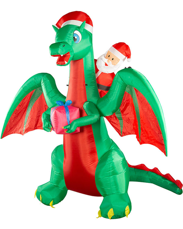 Santa On Dragon Lawn Inflatable Decoration 2.7m