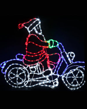 Santa On Motorbike Christmas LED Ropelight 98cm
