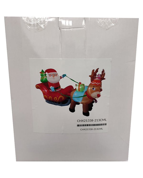 Santa with Deers Christmas Lawn Inflatable 1.8m