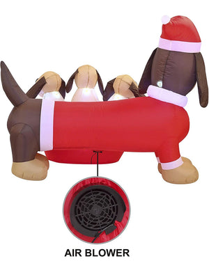 Santas Little Helper Puppies Christmas Lawn Inflatable 1.5m (US PLUG)