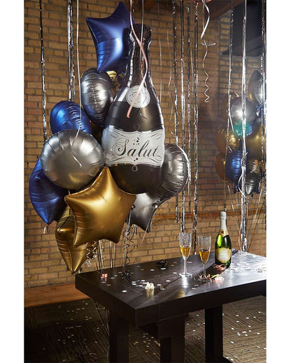 Silver Satin 45cm Star Balloon