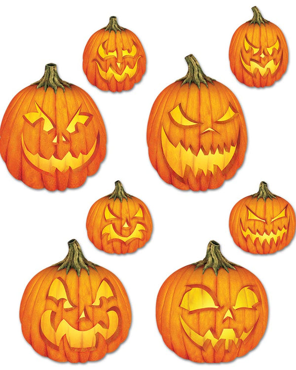 Scary Pumpkin Jack O Lantern Cutouts Pack of 4