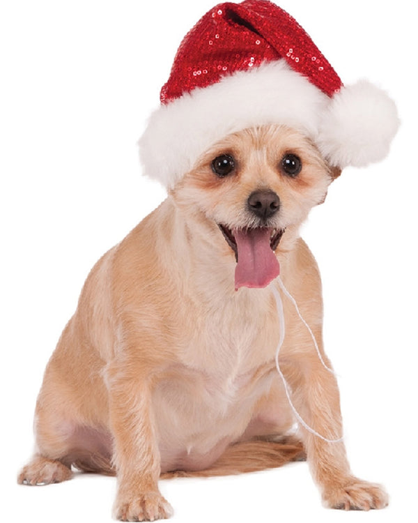 Sequin Santa Hat Pet Christmas Costume