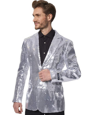 70s Sequins Silver Mens Suitmeister Jacket