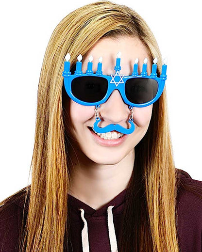 Menorah Glasses with Stache