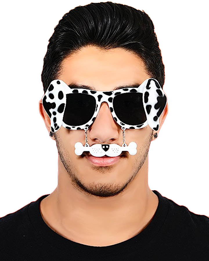 Dalmatian Glasses with Bone Stache