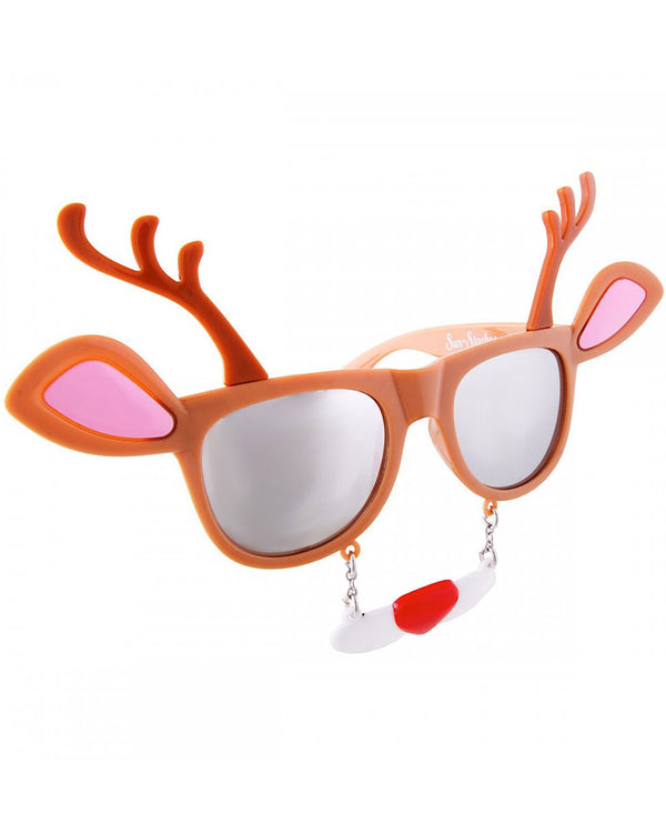 Christmas Reindeer Glasses with Stache