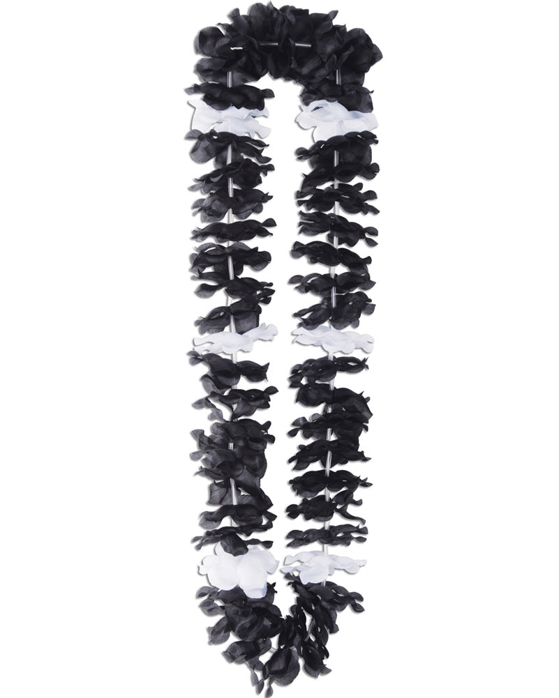 Silk n Petals Elegance Lei Black and White