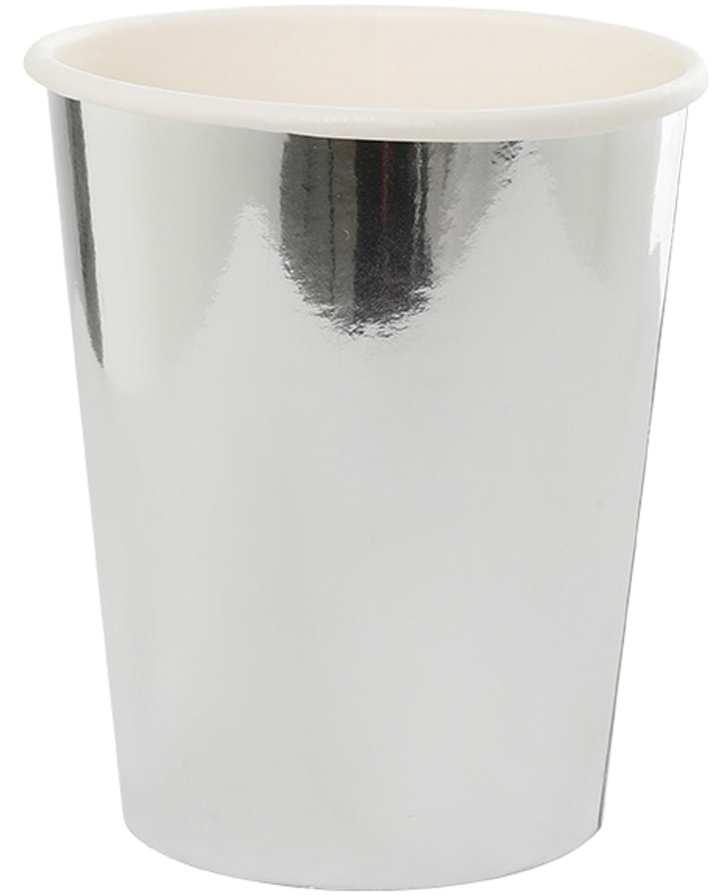 Christmas Silver 260ml Paper Cups Pack of 10