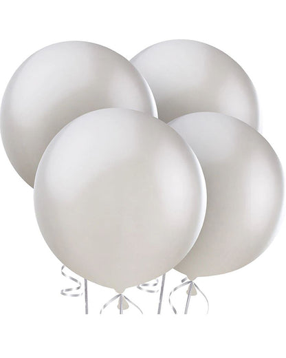 Silver 60cm Latex Balloons Pack of 4