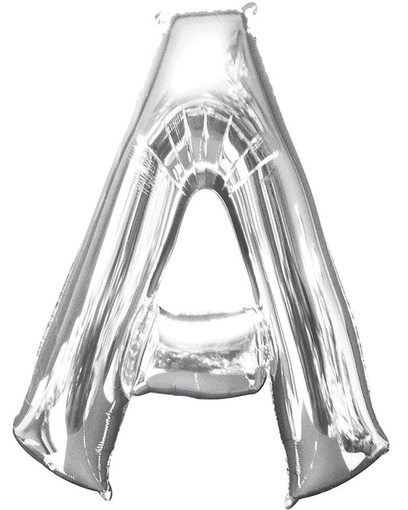 Silver 86cm Letter A Supershape Foil Balloon
