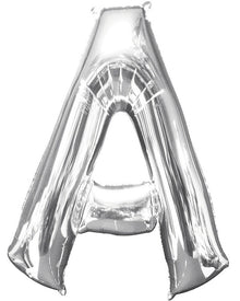 Silver 86cm Letter A Supershape Foil Balloon