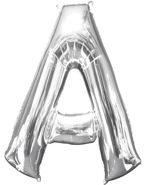 Silver 86cm Letter A Supershape Foil Balloon