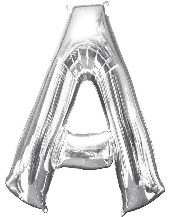 Silver 86cm Letter A Supershape Foil Balloon