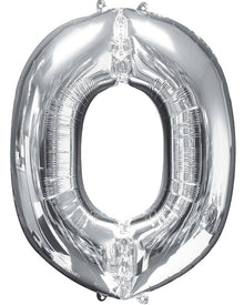 Silver 86cm Letter O Supershape Foil Balloon