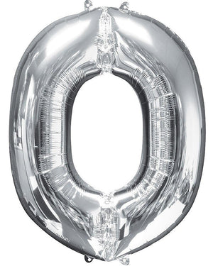 Silver 86cm Letter O Supershape Foil Balloon