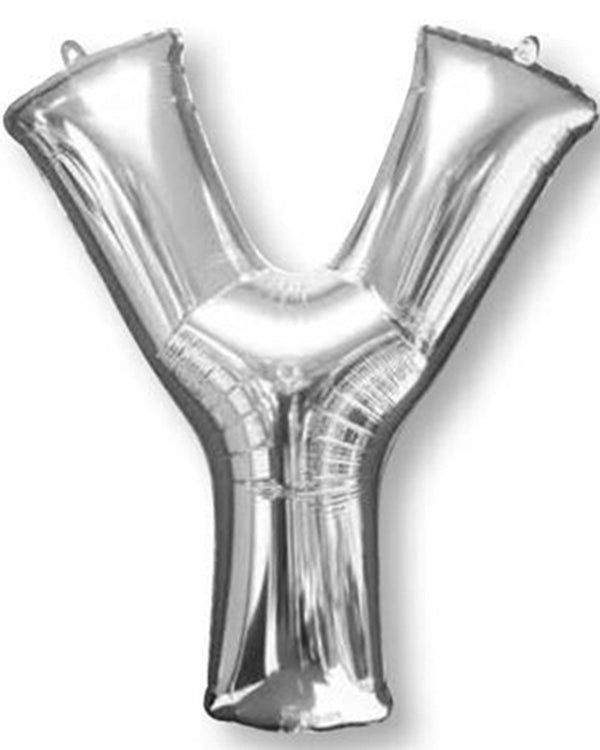 Silver 86cm Letter Y Supershape Foil Balloon
