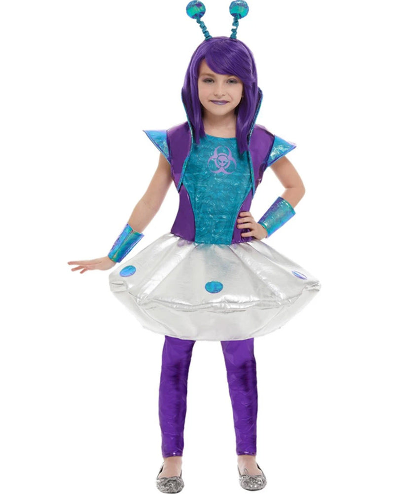 Silver Alien Girls Costume