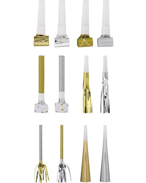 Silver and Gold Party Blowers Mega Value Pack of 50
