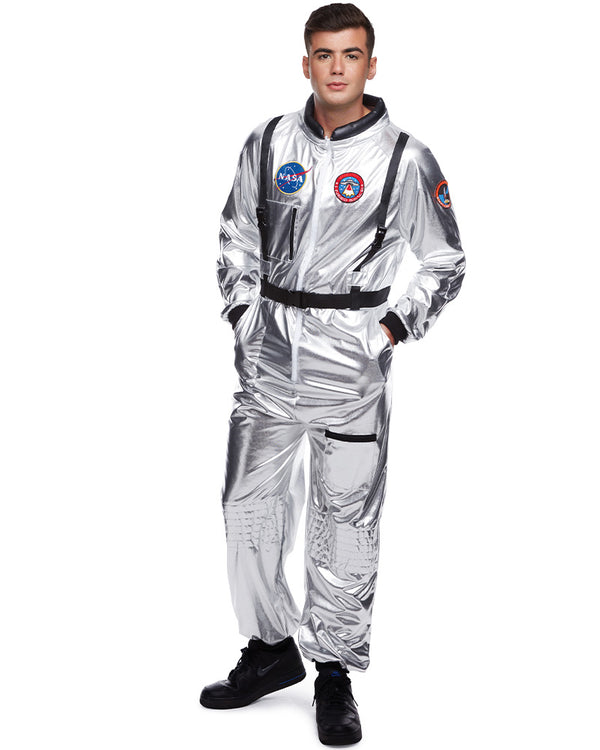 Silver Astronaut Suit Mens Costume