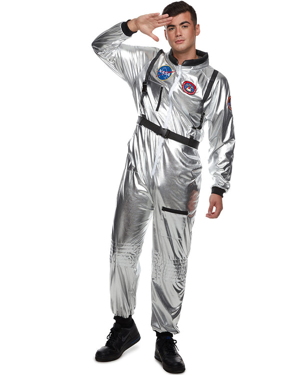 Silver Astronaut Suit Mens Costume